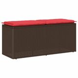 vidaXL Tuinbank met kussen 110x40x44 cm poly rattan bruin