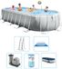 Intex Prism Frame Piscine - 610x305x122 cm - Ovale - Avec pompe de filtration + accessoires