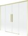 Mexen Rox badwand 170 x 150 cm, transparant, geborsteld goud