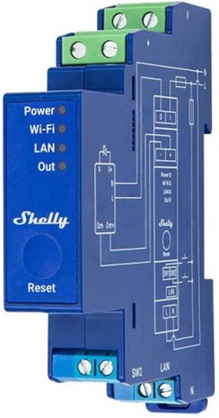 Shelly Pro Dimmer 0/1-10V PM - LED Dimmer - Blauw