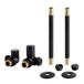 Hudson Reed Robinet radiateur angle moderne & kit rallonge tuyauterie - Noir