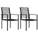 VidaXL Tuinstoelen 2 stuks Polyrattan Staal Zwart