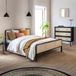 Terre de Nuit Anna 140x200 Lit Cannage avec Commode Noir