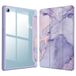 Fintie Hybride slanke hoes voor Samsung Galaxy Tab S6 Lite 10,4 inch 2024/2022/2020 met S-penhouder, schokbestendige hoes met doorzichtige transparante achterkant, lila marmer