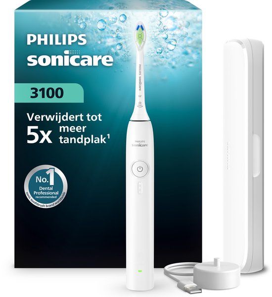 Philips Sonicare 3100 Series Elektrische Tandenborstel Wit HX4033/21