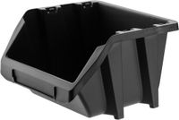 KADAX Workshop stapelkist, kleine sorteerdoos van PP-kunststof, opbergbox in verschillende maten en kleuren, opbergdozen voor gereedschapswand (zwart, set van 10 - 187 x 158 mm)