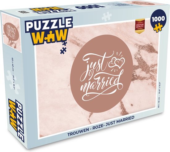 MuchoWow Puzzel Spreuken - Just married - Trouwen - Quotes - Legpuzzel - Puzzel 1000 stukjes volwassenen