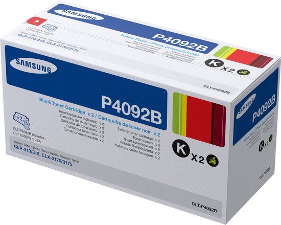 Samsung CLT-P4092B - Zwarte tonercartridges - 2-pack