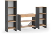 Vicco Badkamermeubelset Karli, Antraciet/Goudkleurig Eiken, 3 delen