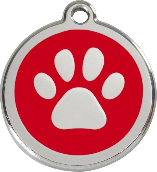 Red Dingo Hondenpenning 20 mm pootje rood