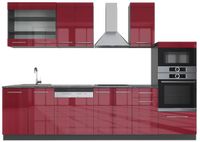 Vicco Fame-Line Complete keukeneenheid – 300 cm met hoge kast, zonder werkblad Bordeaux hoogglans/antraciet