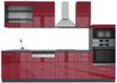 Vicco Fame-Line Complete keukeneenheid – 300 cm met hoge kast, zonder werkblad Bordeaux hoogglans/antraciet