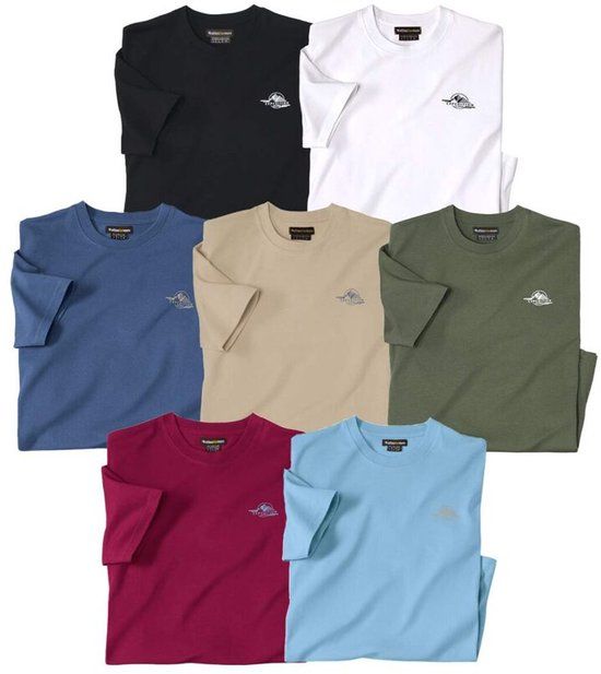 ATLAS FOR MEN - Set van 7 T-shirts Expédition - Heren - M