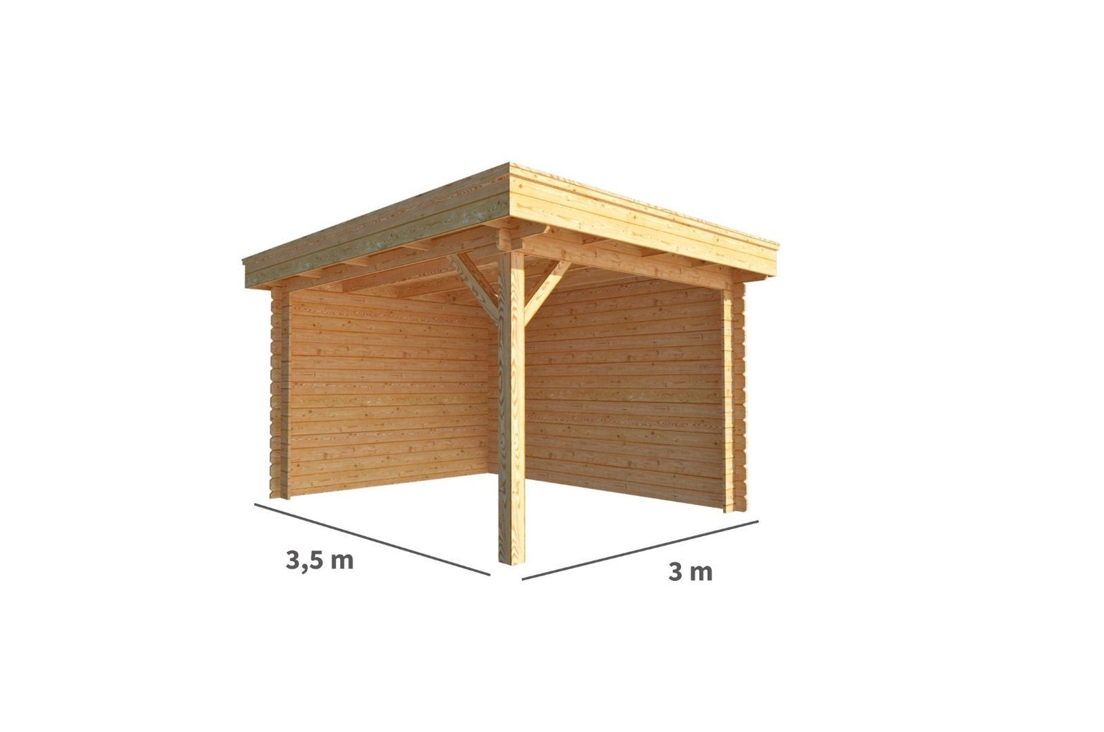 Warentuin collection Overkapping Lisa-Jente 300 cm bij 350 cm diep plat dak