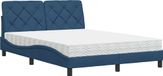 Bol Bed met matelas stof blauw 140x200 cm
