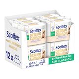 Scottex Dermo vochtig toiletpapier, pH-neutraal, voor de gevoelige huid, biologisch afbreekbaar en plasticvrij, doos met 12 verpakkingen met 66 services, in totaal 456 wegwerpdoekjes per toilet