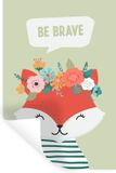 StickerSnake Muurstickers - Vos - Bloemen - Kroon - Quote - 40x60 cm - Multicolor