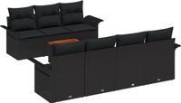 vidaXL Tuinbank Set Zwart Polyrattan