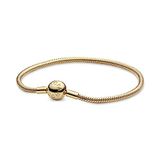 PANDORA Schlangen-Gliederarmband in Gold mit 18 Karat vergoldete Metalllegierung aus der PANDORA Moments Collection, 16cm