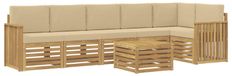vidaXL Buiten bank set 7 st Wit en Beige Polyester