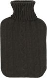 H&S Collection Warmwaterkruik - met zacht gebreide hoes - donkergrijs - 1,75L