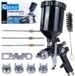 GEKO HVLP pistolet de peinture - 4 buses interchangeables - capacité 600 ml - pression de travail 3-4 bar