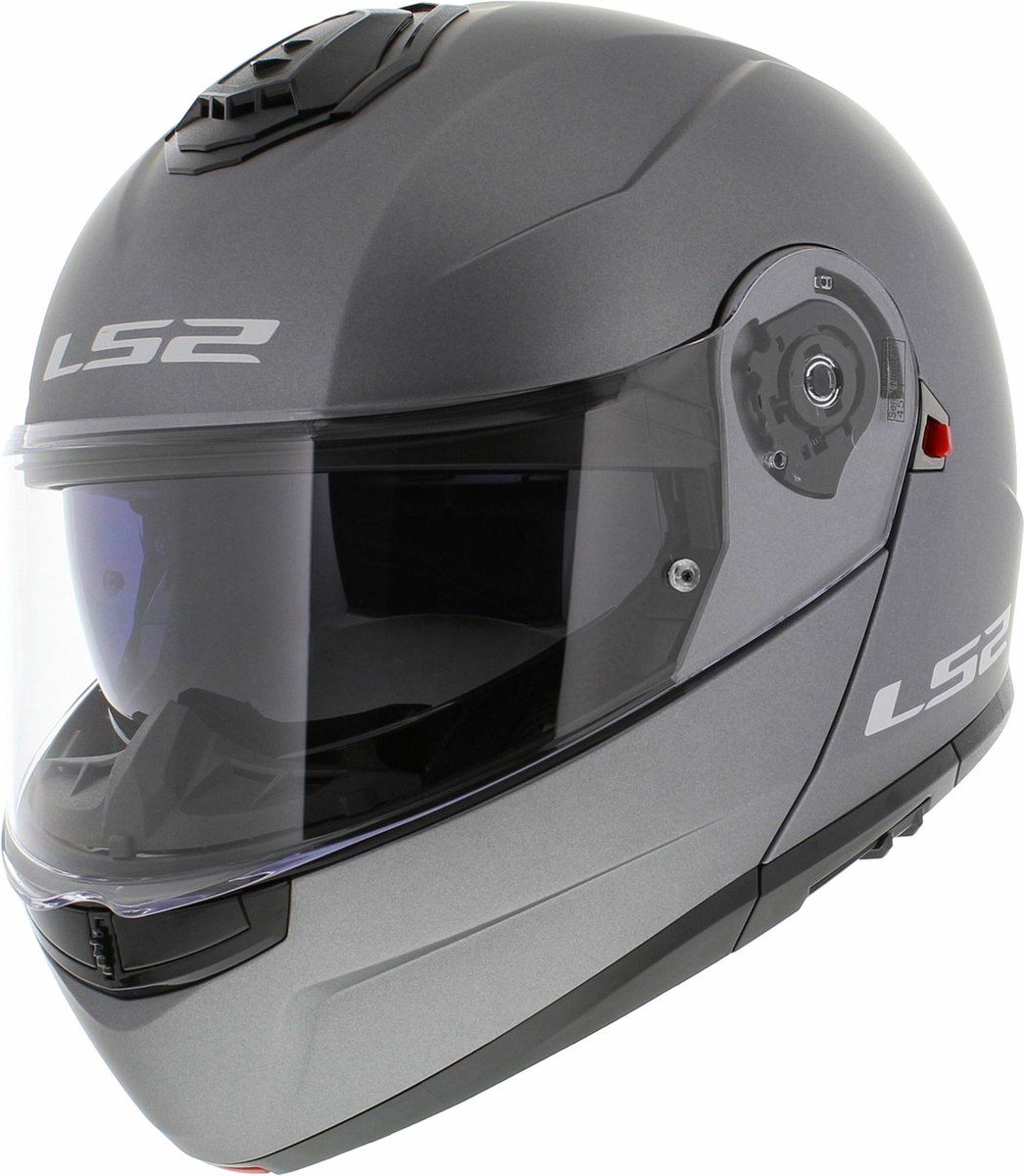 LS2 Motorcycle modular helmet STROBE II matt titanium, XL