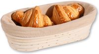 Kesper Broodmandje met hoes - Rotan - Licht beige - 28 x 15 x 8 cm