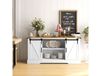 HOMCOM Buffet en bois blanc chêne 2 portes coulissantes 150x40x72 cm