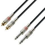 Adam Hall Cables 3 STAR TPC 0600 Twin-kabel 2 x jack TS naar 2 x RCA | 6 m