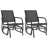 vidaXL Schuifstoelen voor tuin 2 st 61x76x87 cm textileen staal zwart