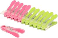 PLASTICFORTE Wasknijpers - 24 stuks - groen/roze - kunststof/metaal - 8 cm