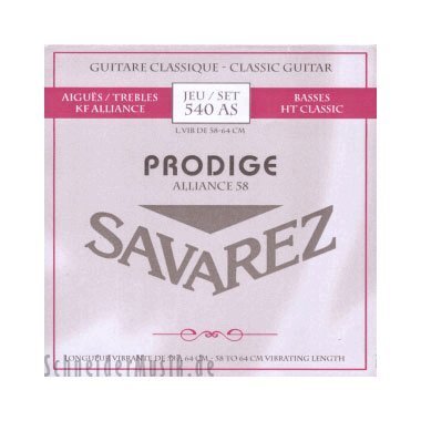 Savarez Klassieke gitaarsnaren Prodige 38 1/8-3/4 maat 3/4-7/8 Carbon 540AS