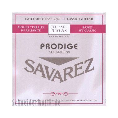 Savarez Klassieke gitaarsnaren Prodige 38 1/8-3/4 maat 3/4-7/8 Carbon 540AS