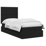 vidaXL Ottoman bed met matras met hoofdeinde Zwart 100 x 200 cm Stof