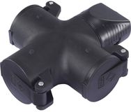 Sygonix SY-7110400 3-voudige koppeling TPE 230 V/AC Zwart IP44