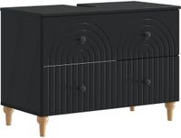 vidaXL Badkamer wastafelkast ALKMAAR Zwart 82 x 41 x 59 cm