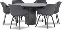 Hartman Sophie dining tuinset 7-delig - Graniet rond 140 cm