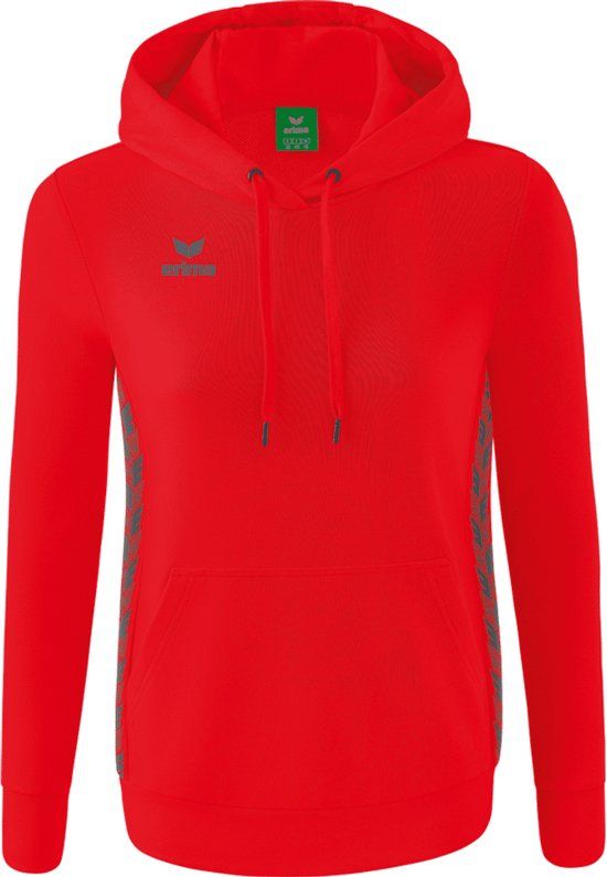 Erima Essential Team Sweatshirt Met Capuchon Dames - Rood / Slate Grey - Maat 38