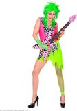 Widmann Rock Chick - Jurk, Handschoen, S, Polyester, GroenRozeZwart / Wit