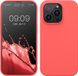 kwmobile telefoonhoesje geschikt voor Apple iPhone 14 Pro - Hoesje met siliconen coating - Smartphone case in neon koraal