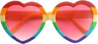 Faram Party Zonnebril - Hippie Flower Power Sixties - hartjes glazen - regenboog kleuren