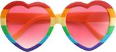 Faram Party Zonnebril - Hippie Flower Power Sixties - hartjes glazen - regenboog kleuren