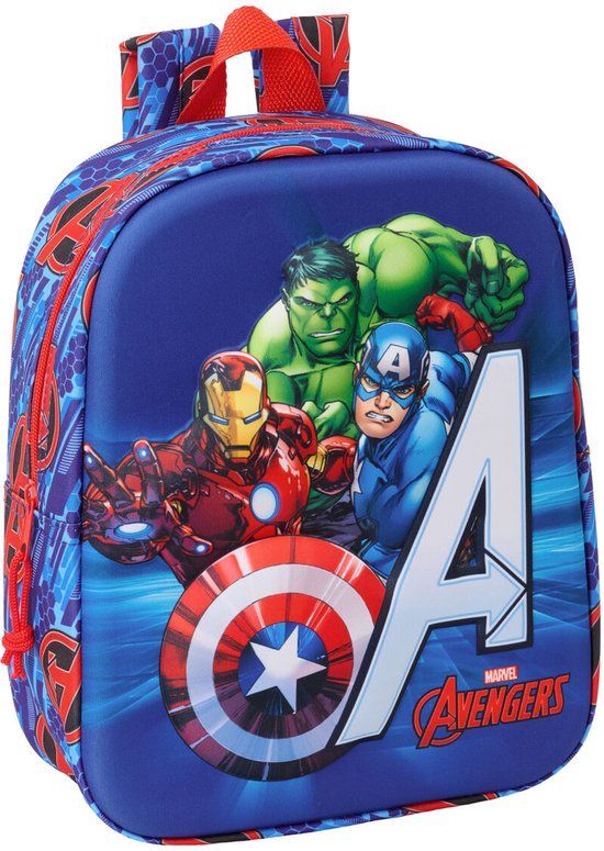 The Avengers Kinderrugzak The Avengers Rood Donkerblauw 22 x 27 x 10 cm 3D