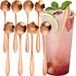 Ibenzoa® Set van 8 Elegante Bloemenvormige Theelepels van Roestvrij Staal – Rozegoud