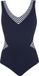 Sunflair Badpak Basic Mouwloos V-hals Gestreept donkerblauw 85D
