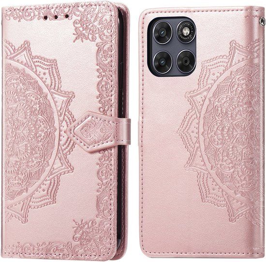 imoshion Hoesje - Geschikt voor Motorola Moto G77 - Mandala Bookcase - Rose Gold