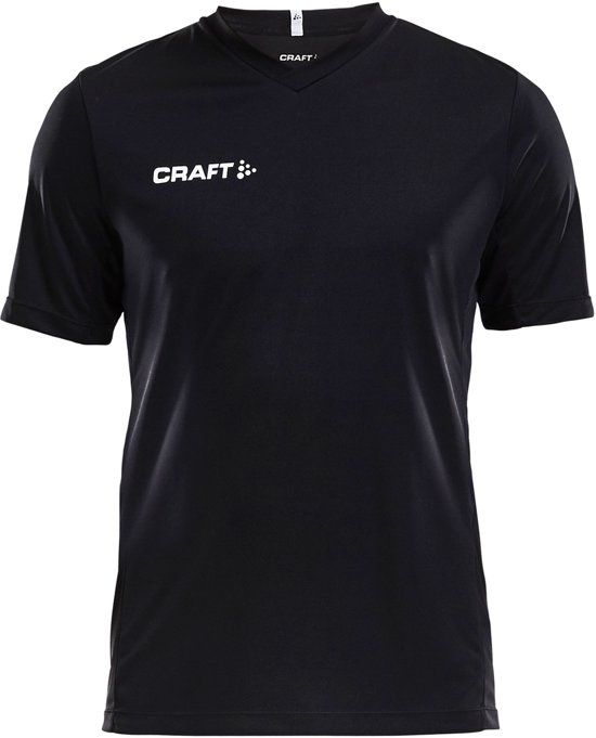 Craft Squad Jersey Solid SS Shirt Heren Sportshirt - Maat M - Mannen - zwart/wit