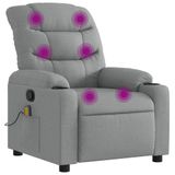 VidaXL Elektrische Massagestoel Licht Grijs Stof