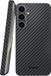 NEKIT Fiber Hoesje Geschikt voor Samsung Galaxy S24 - Compatibel met MagSafe - Kevlar Aramidevezels 1500D - Back Cover Ultra Dun - Grijs/Zwart